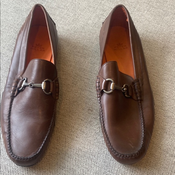 Peter Millar Men's Brown Leather Loafers - Picture 2 of 6